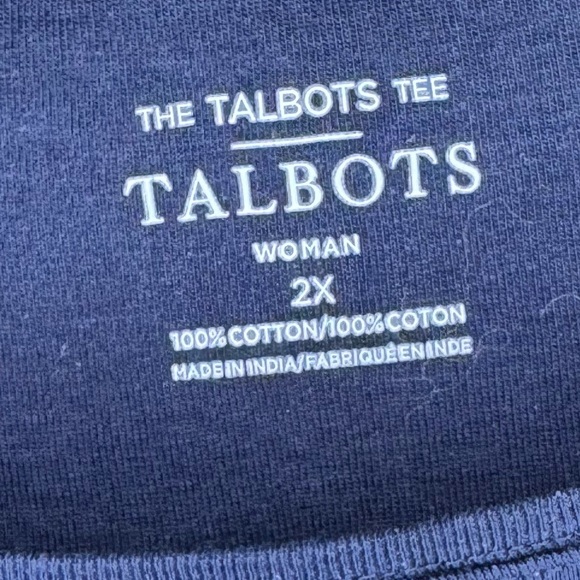 Talbots Blue Short Sleeve Tee with Sequins - Picture 3 of 4